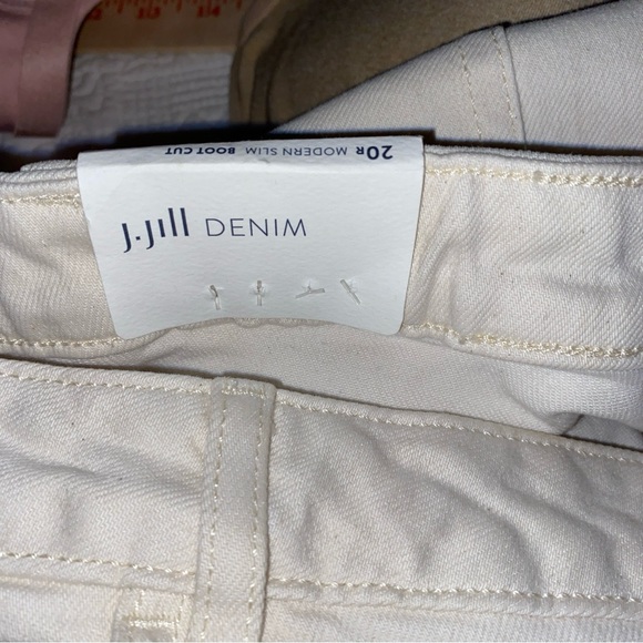 J.jill Denim “Boot Cut Jeans” Natural Size 20/Regular Zip Front Pockets NWT - Picture 2 of 6